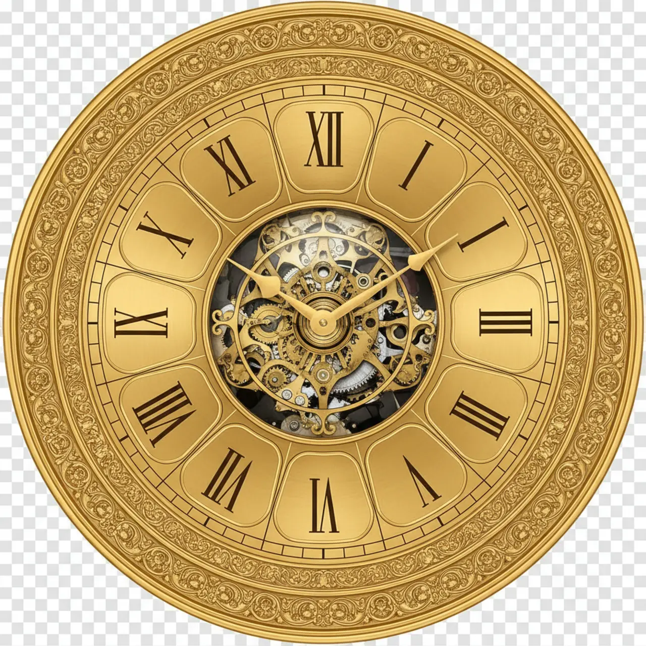 Ornate clock face serving as a roulette wheel