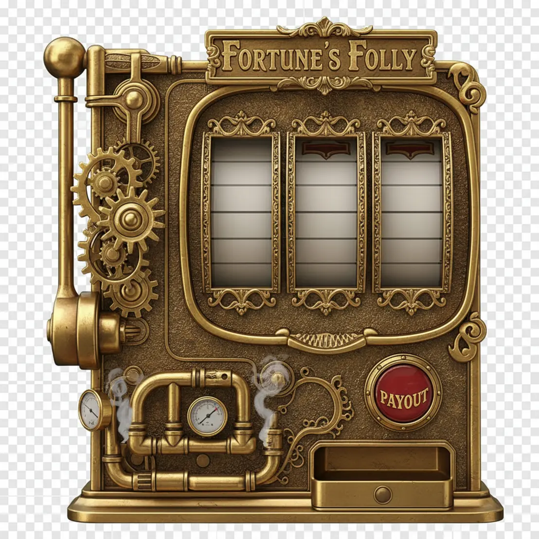 Brass slot machine frame